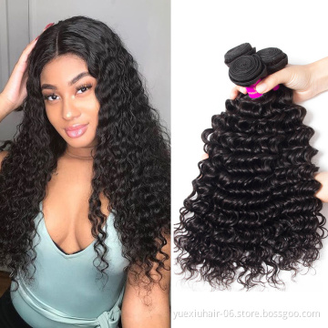 10a virgin unprocessed peruvian  deep wave hair bundles  hair extension cuticle aligned hair vendors